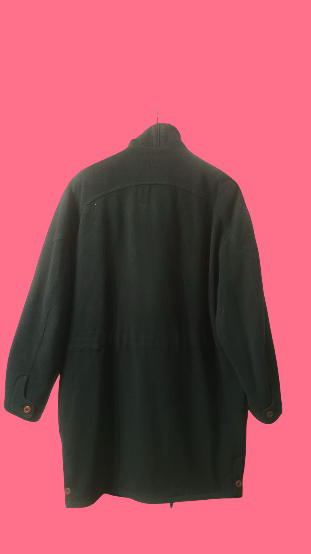 Vintage Green 90's Wool Coat Unisex Size M