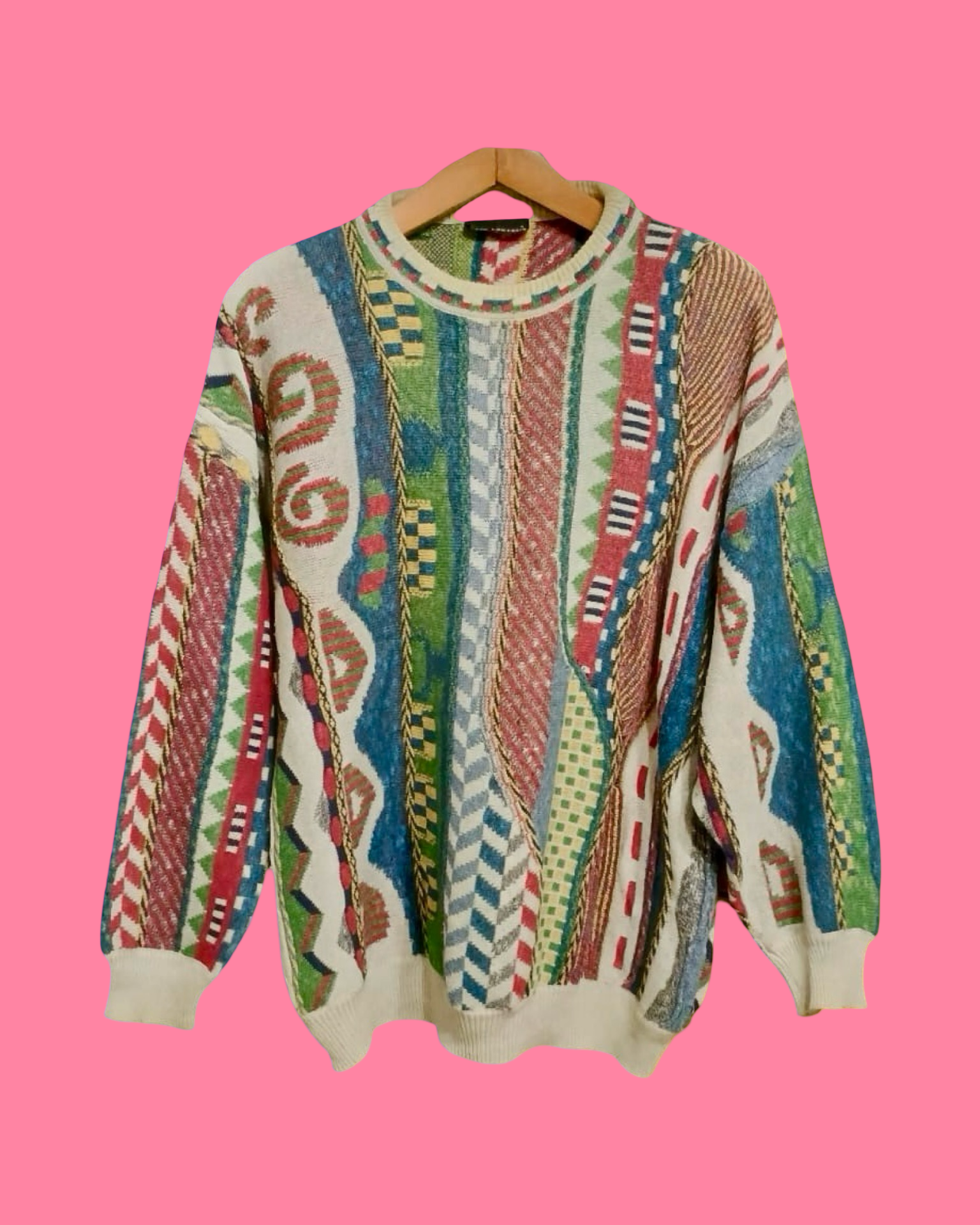 Vintage Multicolor Fantasy 90's Sweater Unisex Size L