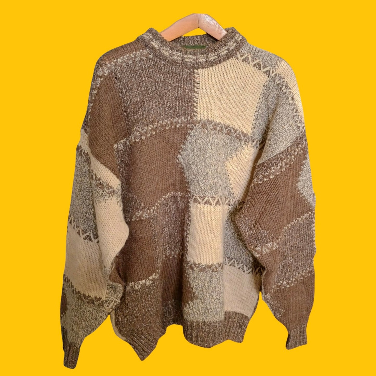 Maglione Vintage Multicolor A Fantasia Anni 90 Unisex Size XXL