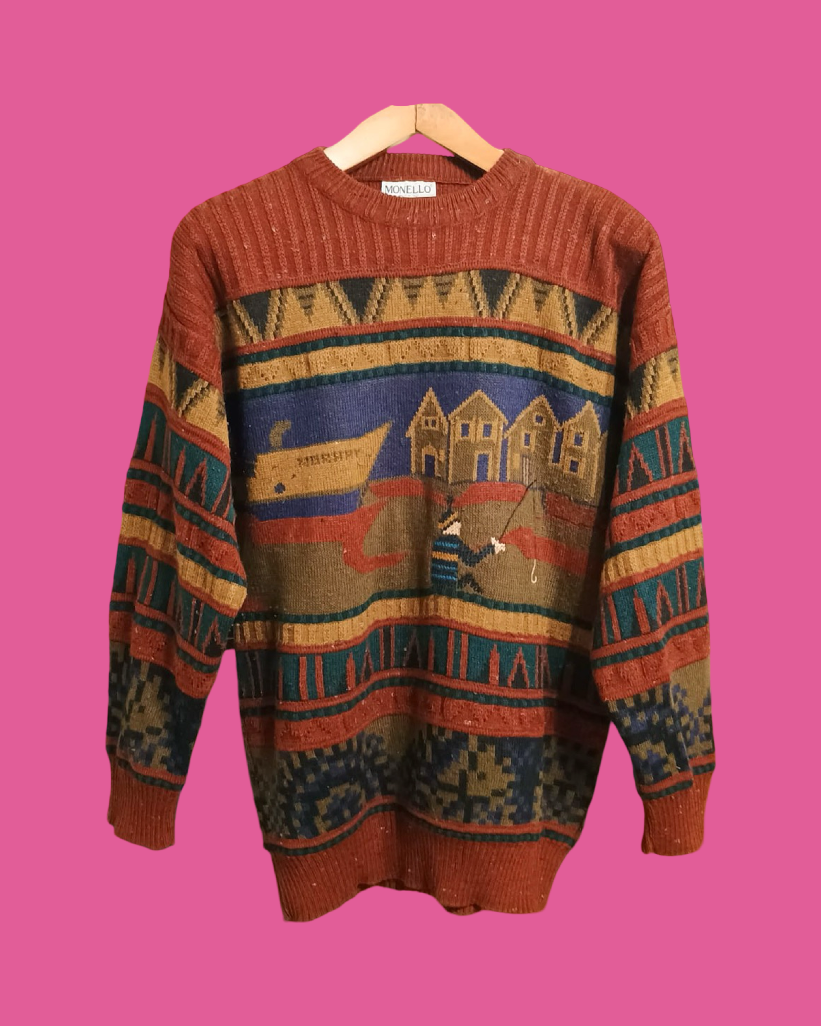 Vintage Multicolor Fantasy 90's Sweater Unisex Size M
