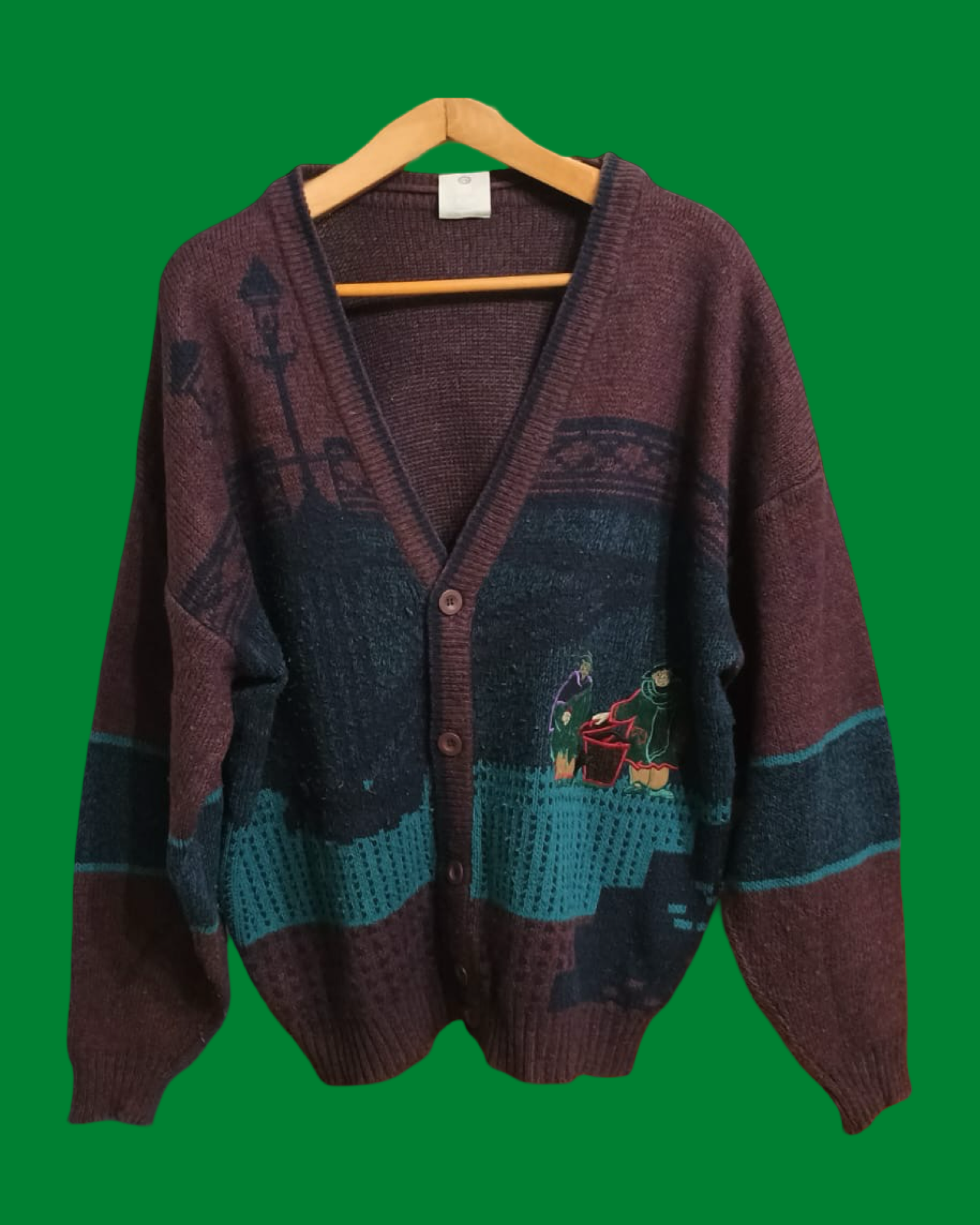 Vintage Multicolor Fantasy 90's Sweater Unisex Size L