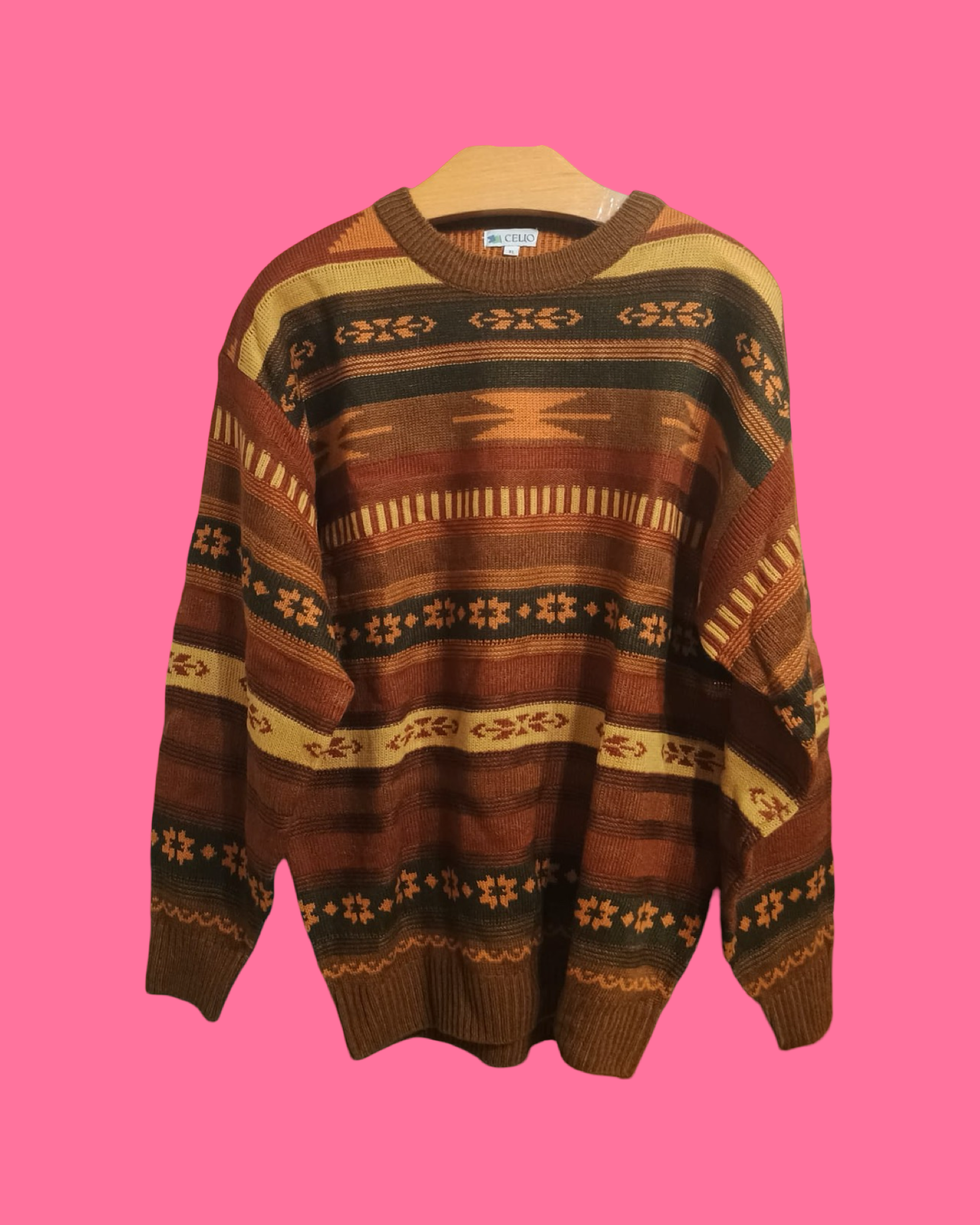 Maglione Vintage Multicolor A Fantasia Anni 90 Unisex Size XL