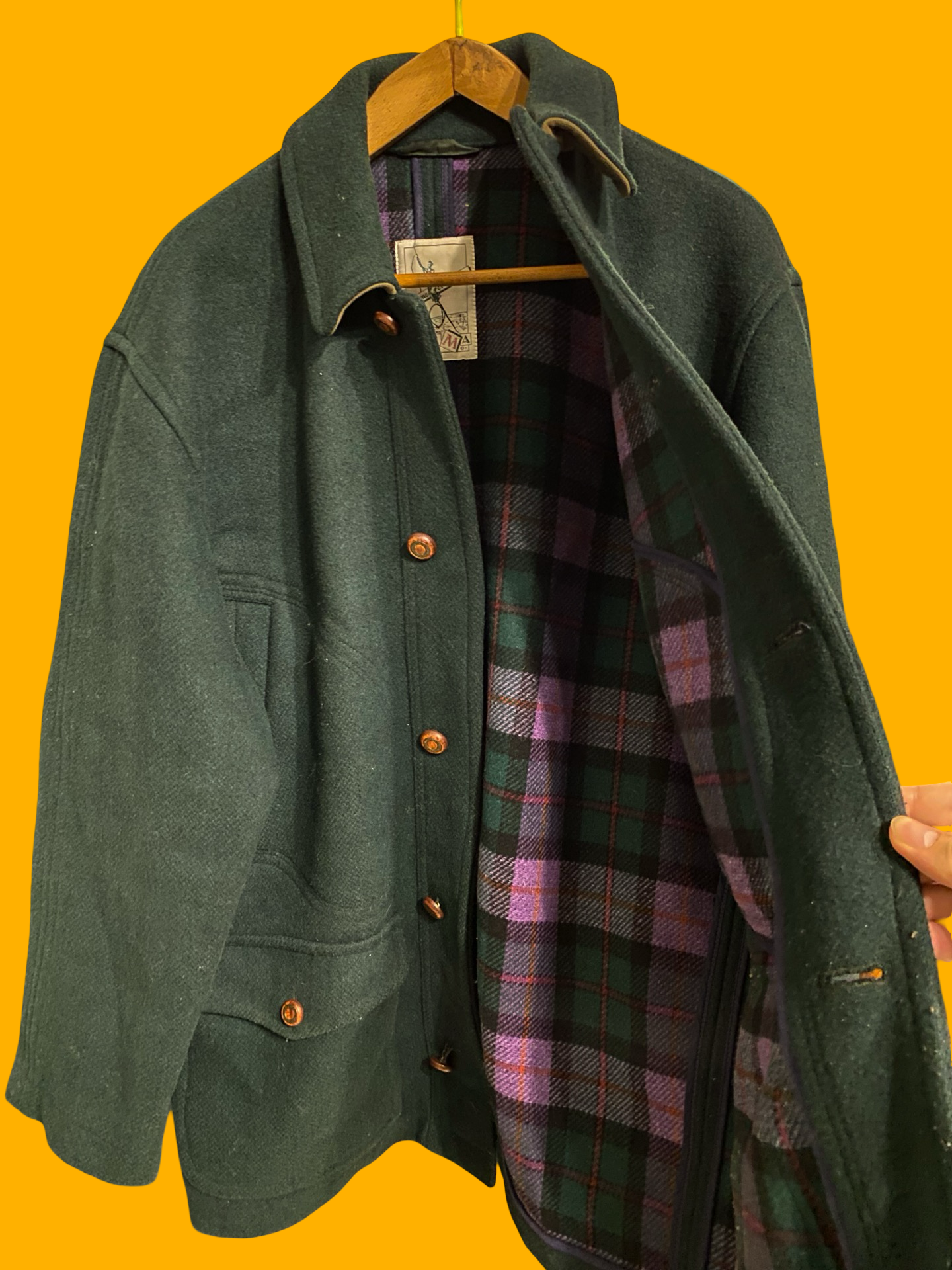 Vintage Green 90's Wool Jacket Unisex Size XL