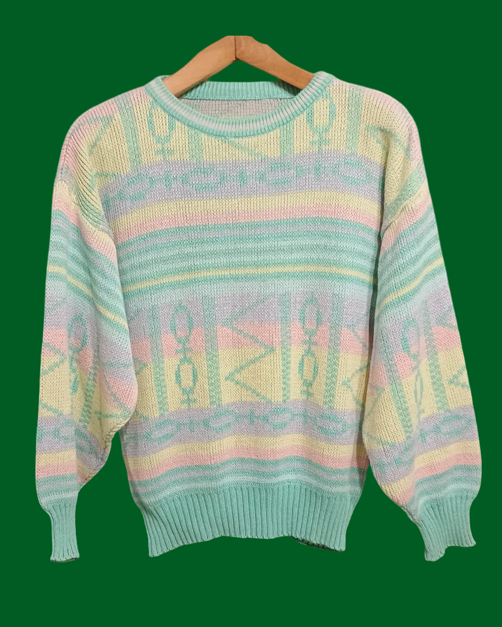Vintage Multicolor Fantasy 90's Sweater Woman Size M