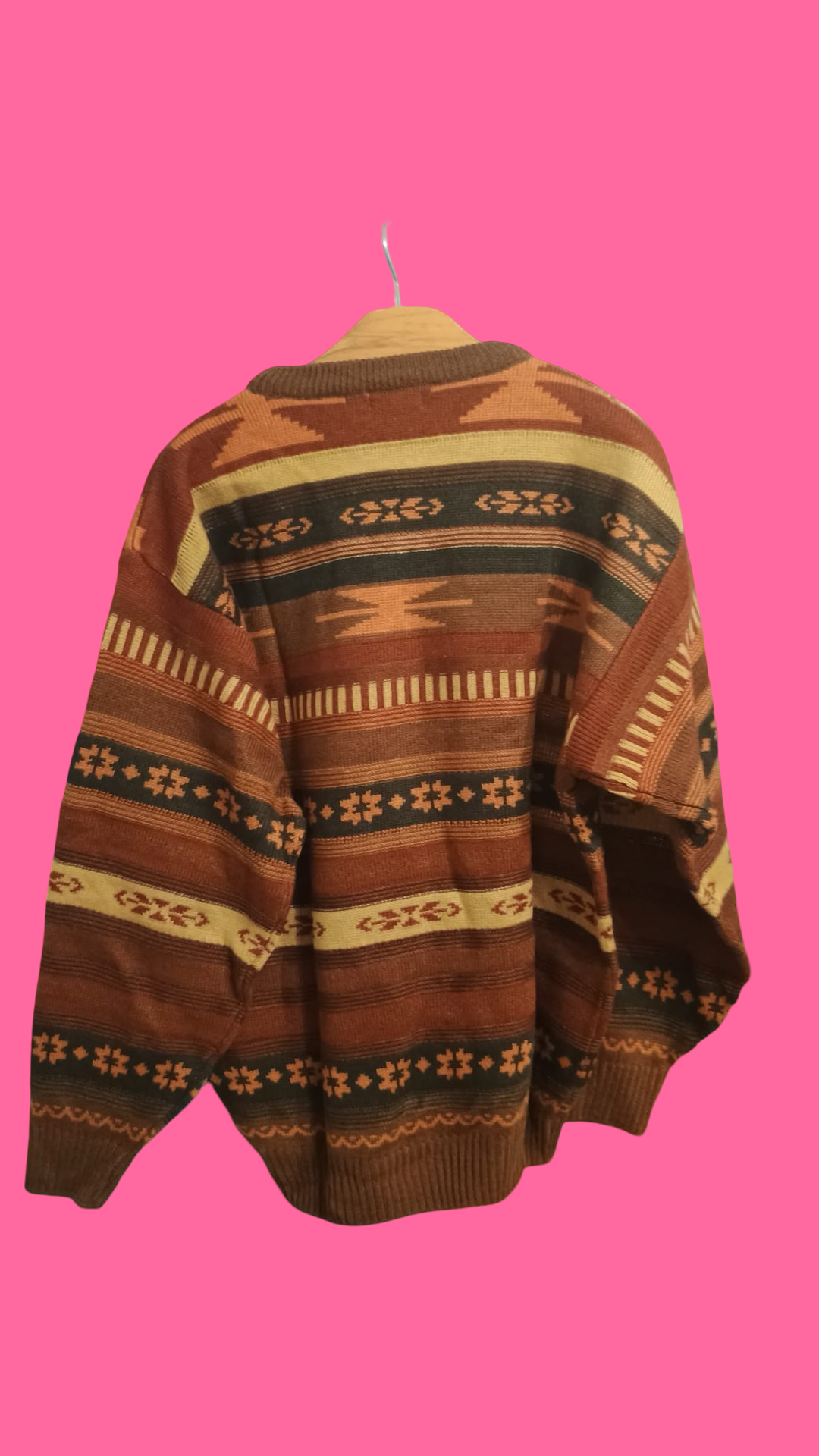 Maglione Vintage Multicolor A Fantasia Anni 90 Unisex Size XL