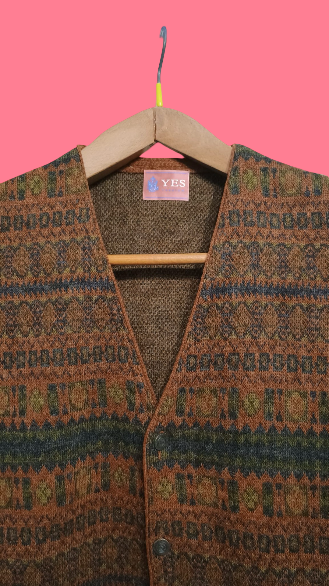 Vintage Multicolor Fantasy 90's Gilet Unisex Size M