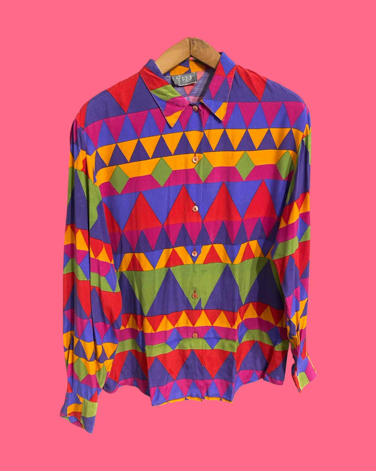 Vintage Style Multicolor Fantasy 90's Shirt Woman Size M