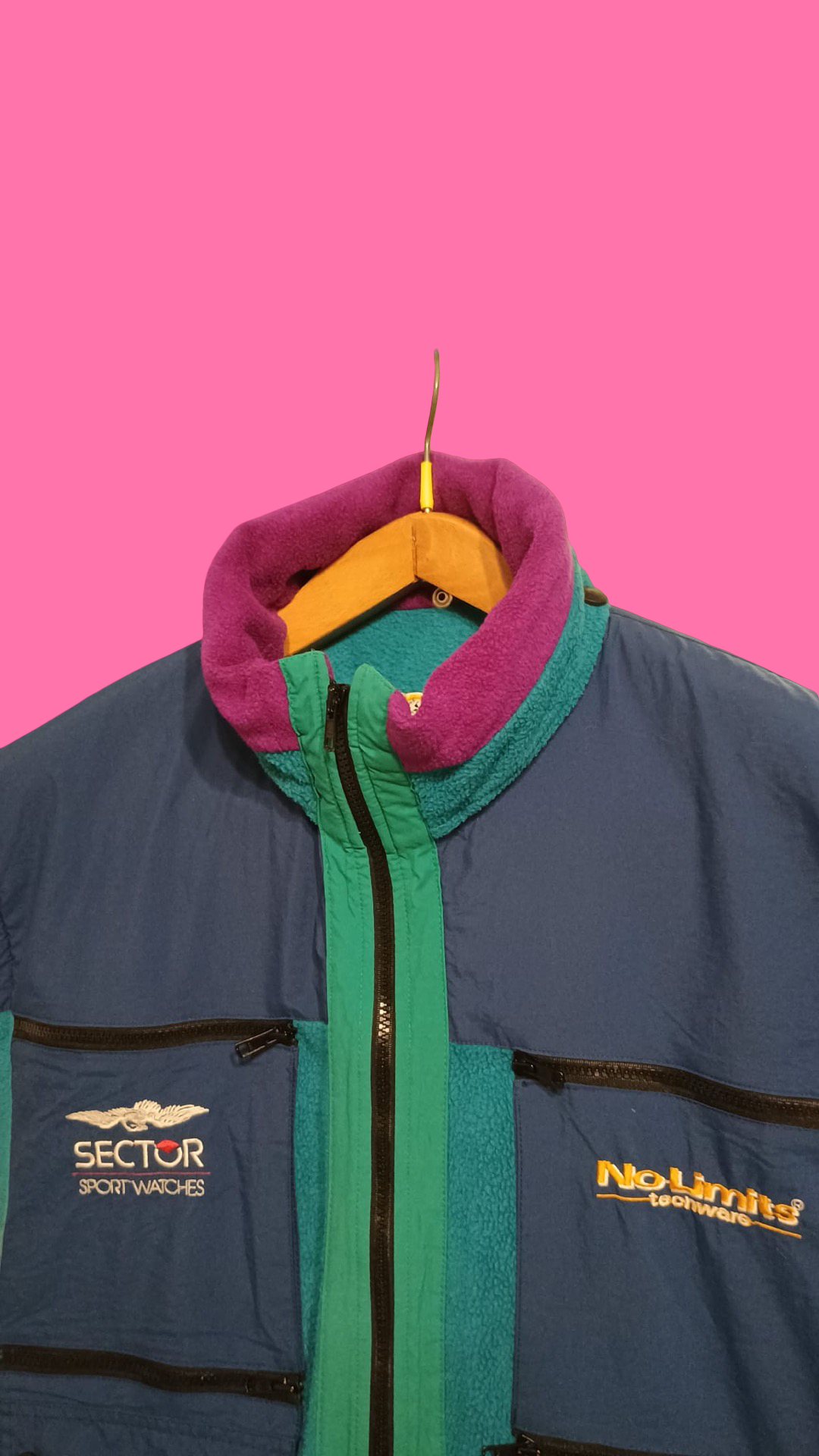 Vintage Multicolor Fantasy 90's Pile Gilet Unisex Size L
