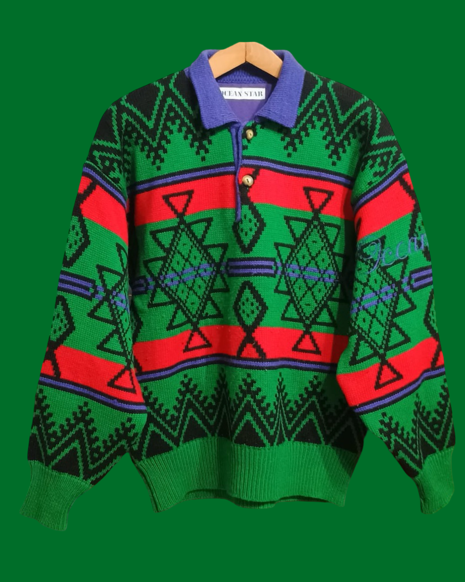 Vintage Multicolor Fantasy 90's Sweater Unisex Size L