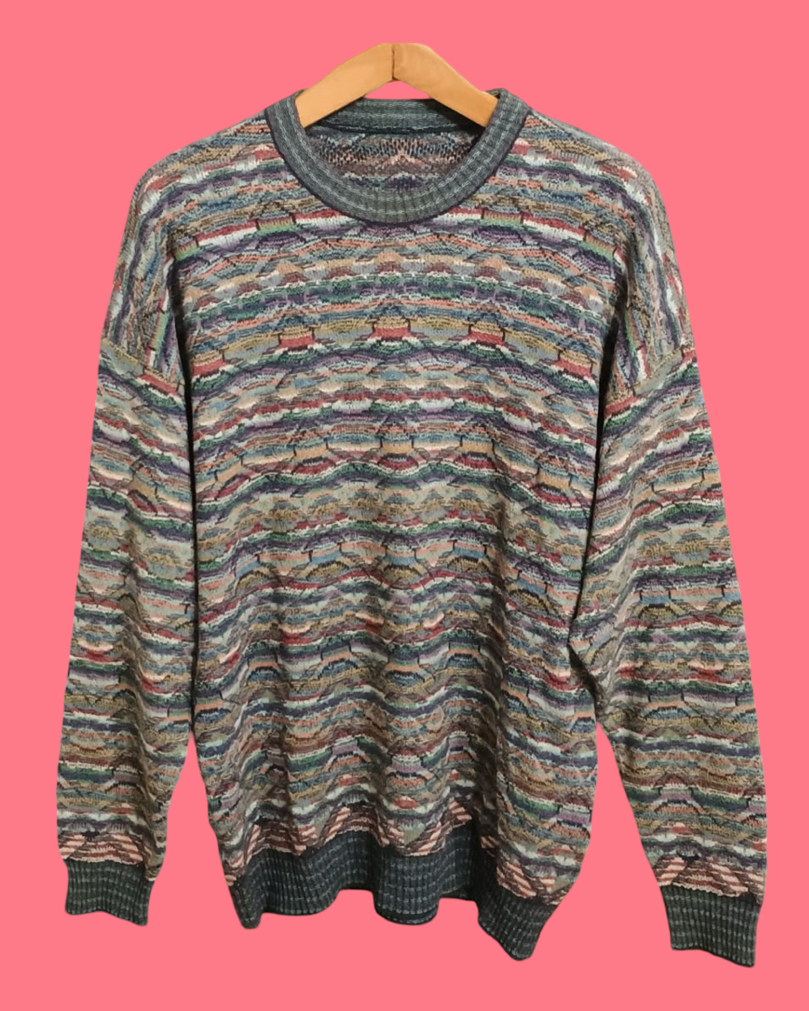 Vintage Multicolor Fantasy 90's Sweater Unisex Size L