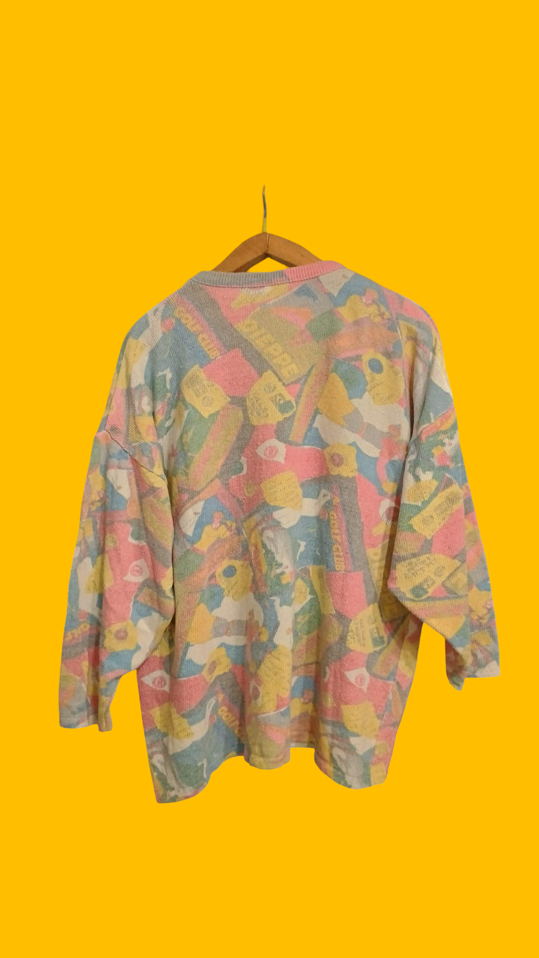Vintage Multicolor Fantasy 90's Cotton Sweatshirt Woman Size L