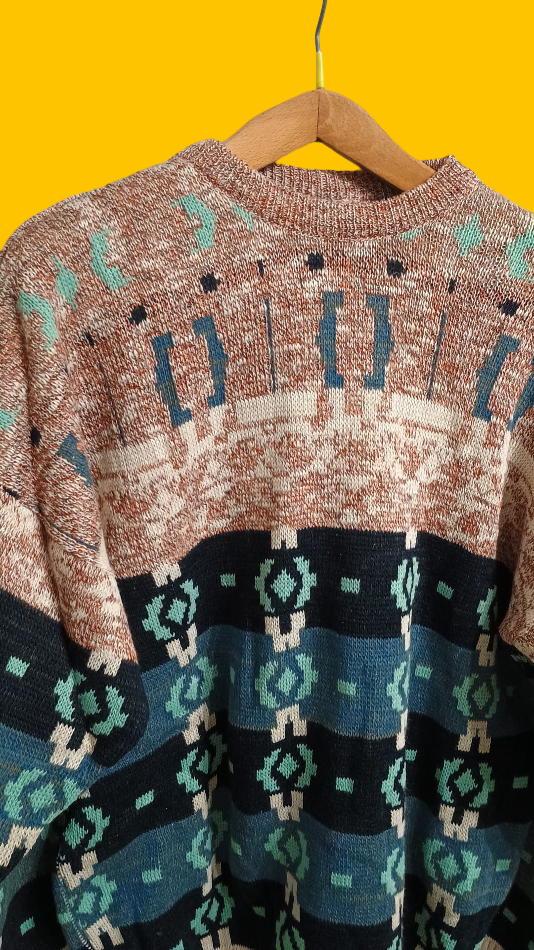 Maglione Vintage Multicolor A Fantasia Anni 90 Unisex Size XL