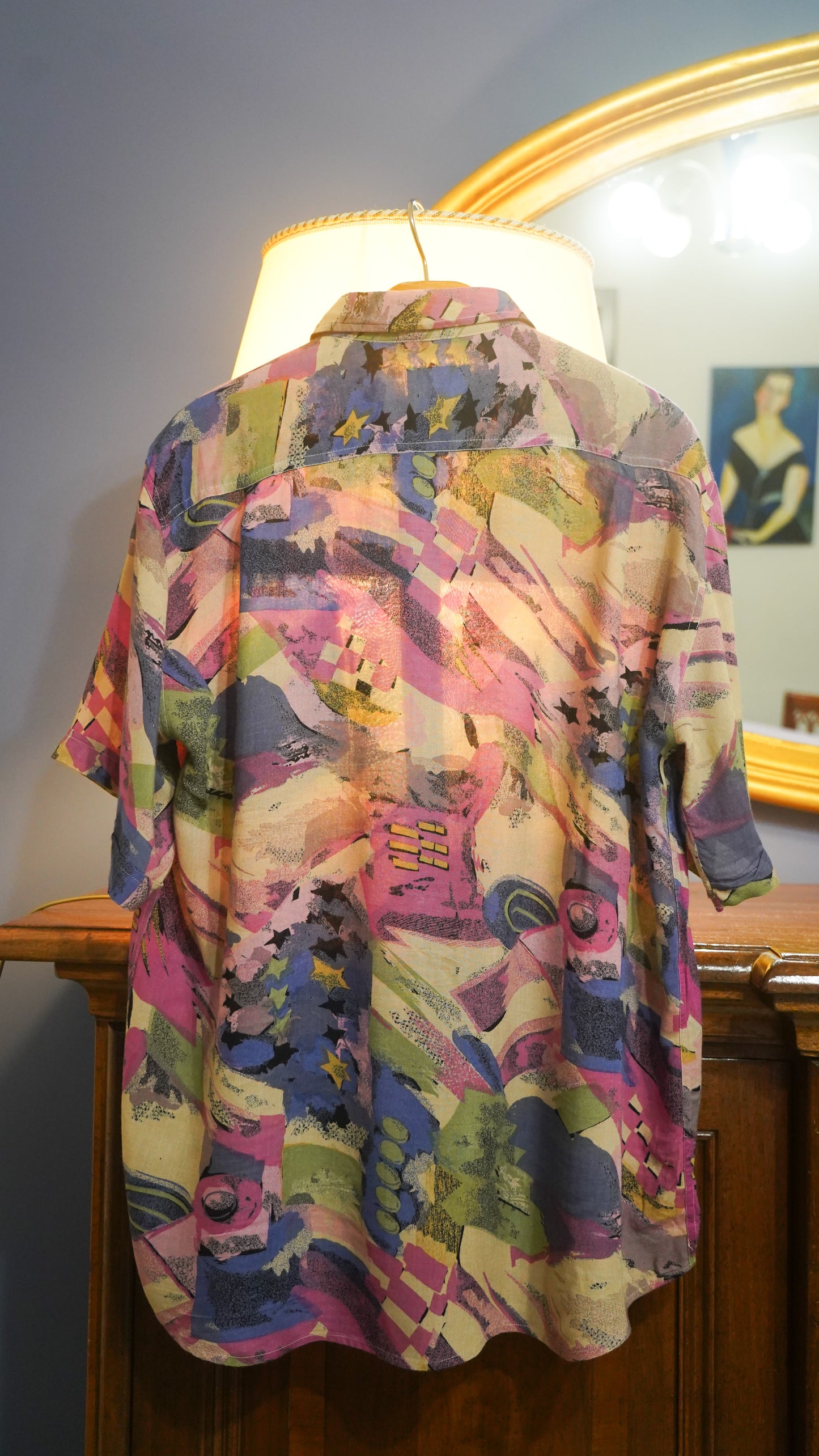 Vintage Multicolor Fantasy Shirt Unisex Short Sleeves Size L