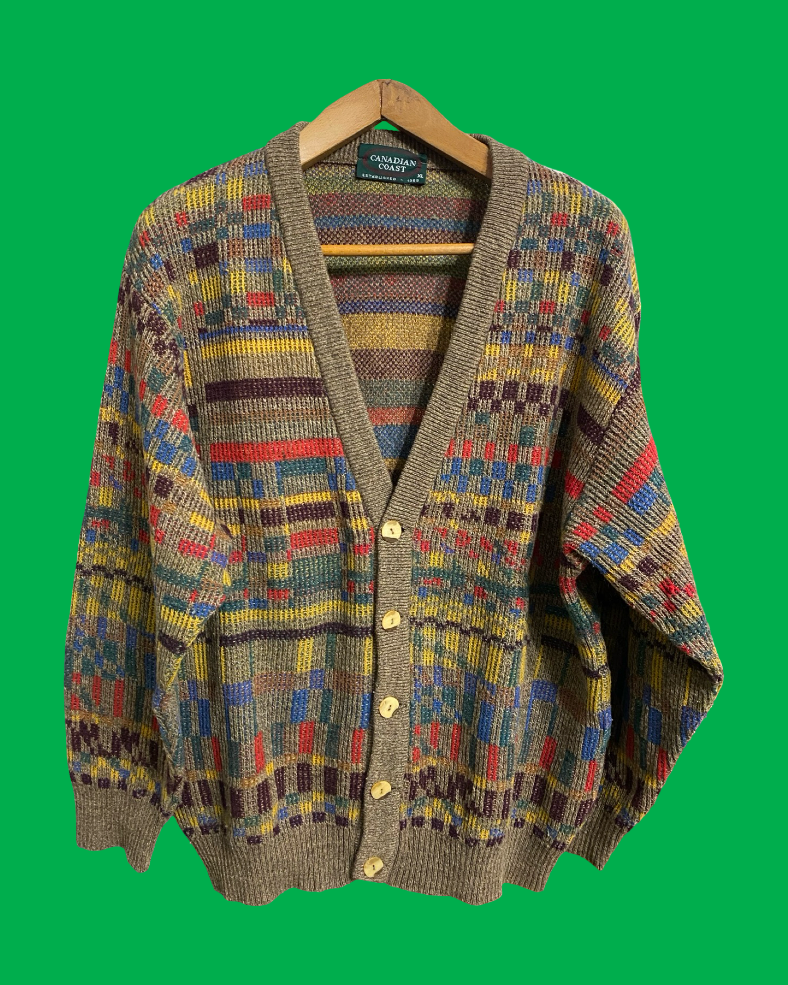 Vintage Multicolor Fantasy 90's Cardigan Unisex Size XL