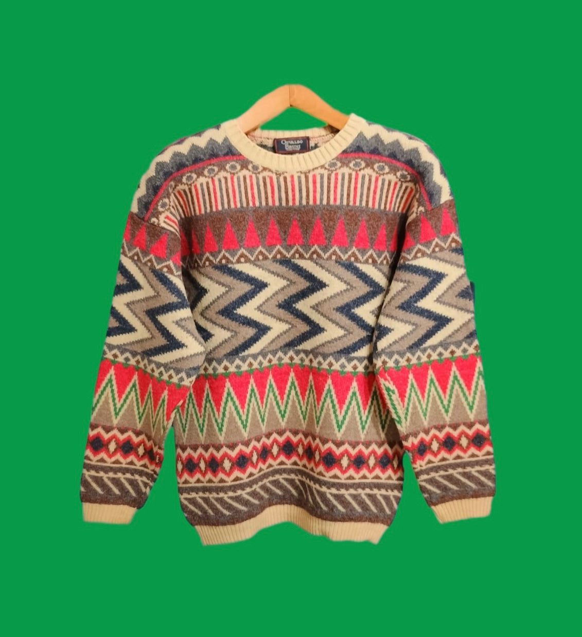 Maglione Vintage Multicolor A Fantasia Anni 90 Unisex Size M