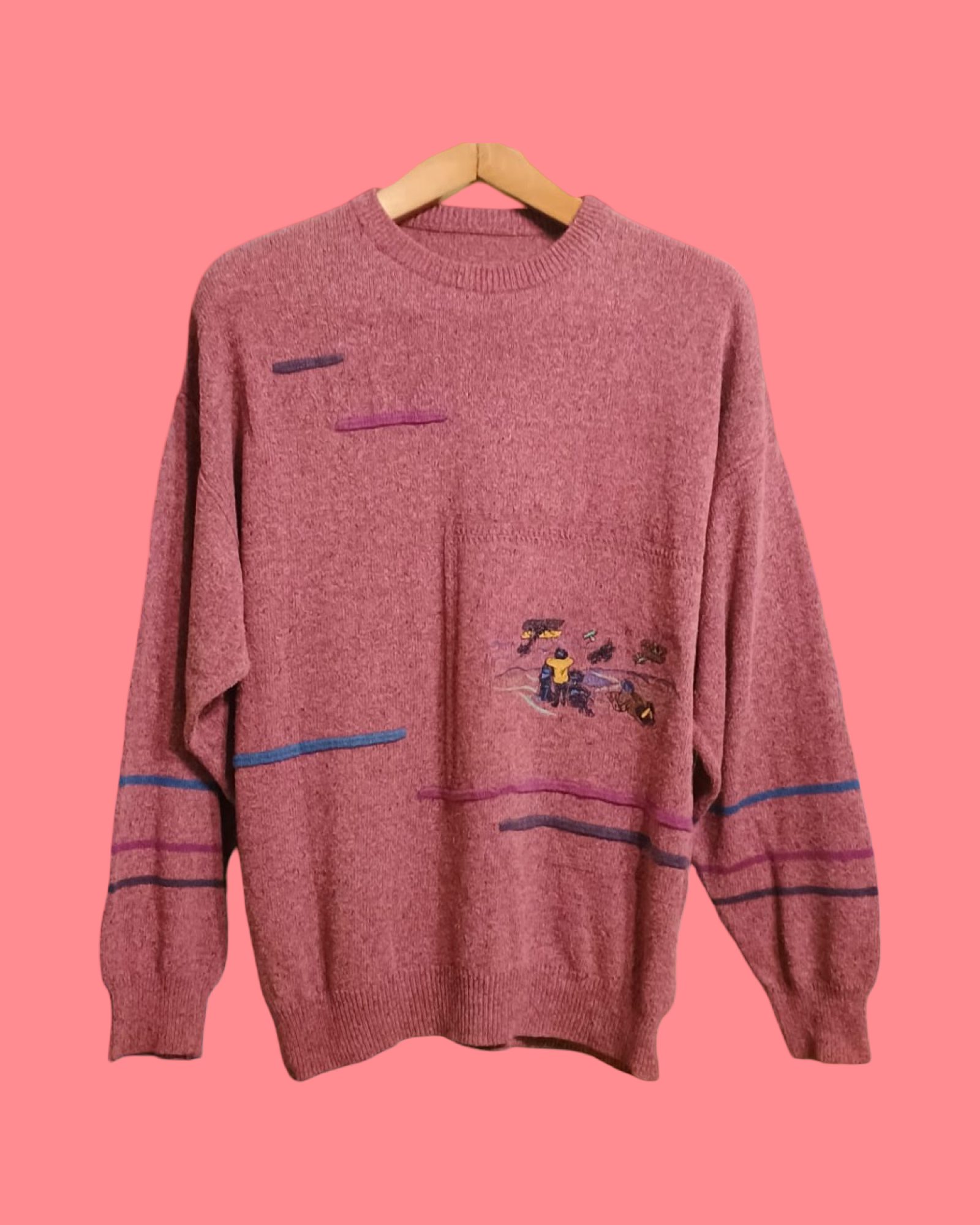 Vintage Multicolor Fantasy 90's Sweater Unisex Size L
