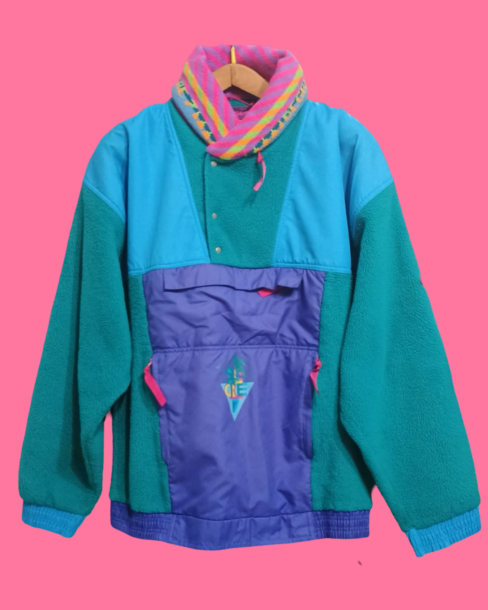 Vintage Multicolor Fantasy 90's Sweatshirt-Coat Unisex Size XL