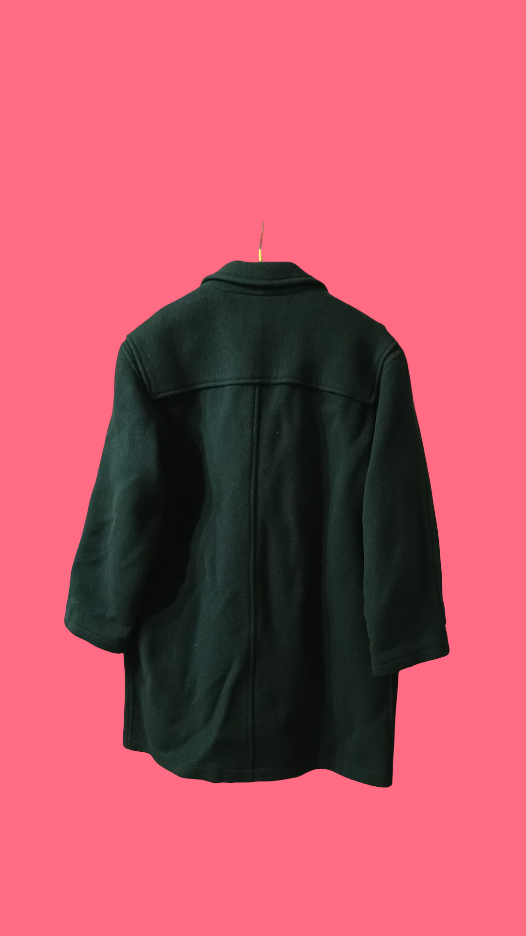 Vintage Green 90's Wool Coat Unisex Size M
