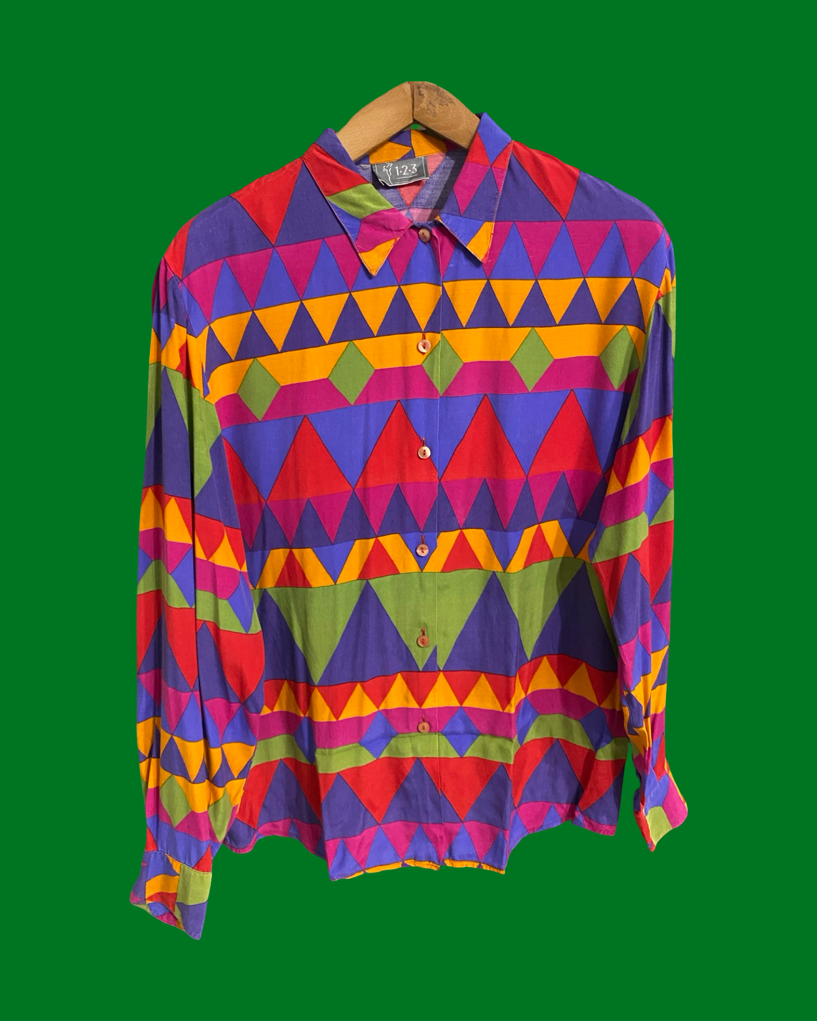 Vintage Style Multicolor Fantasy 90's Shirt Woman Size M