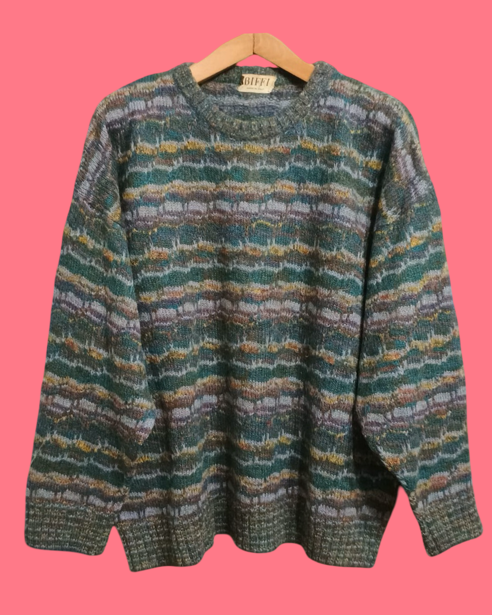 Vintage Multicolor Fantasy 90's Sweater Unisex Size L