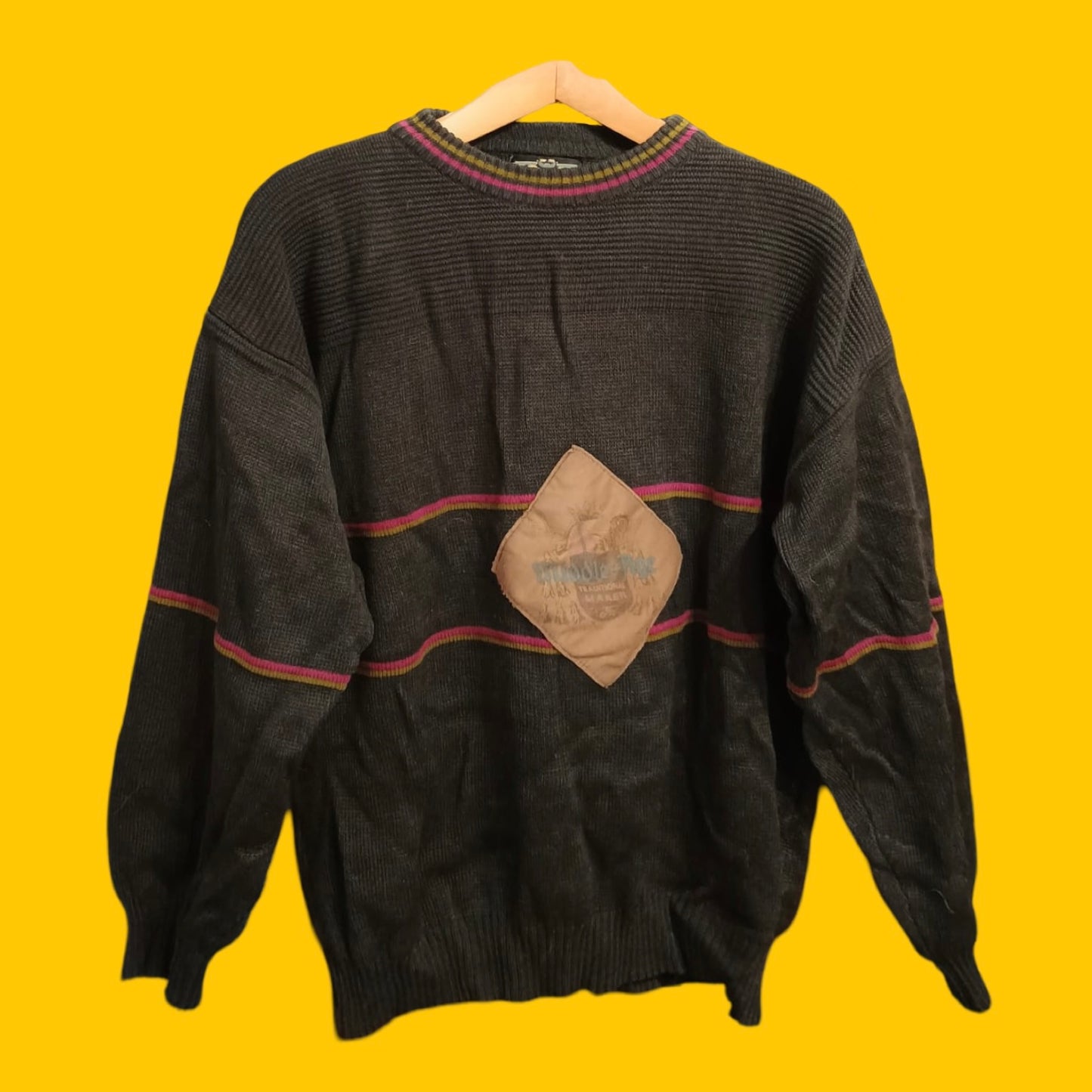 Maglione Vintage Multicolor A Fantasia Anni 90 Unisex Size M