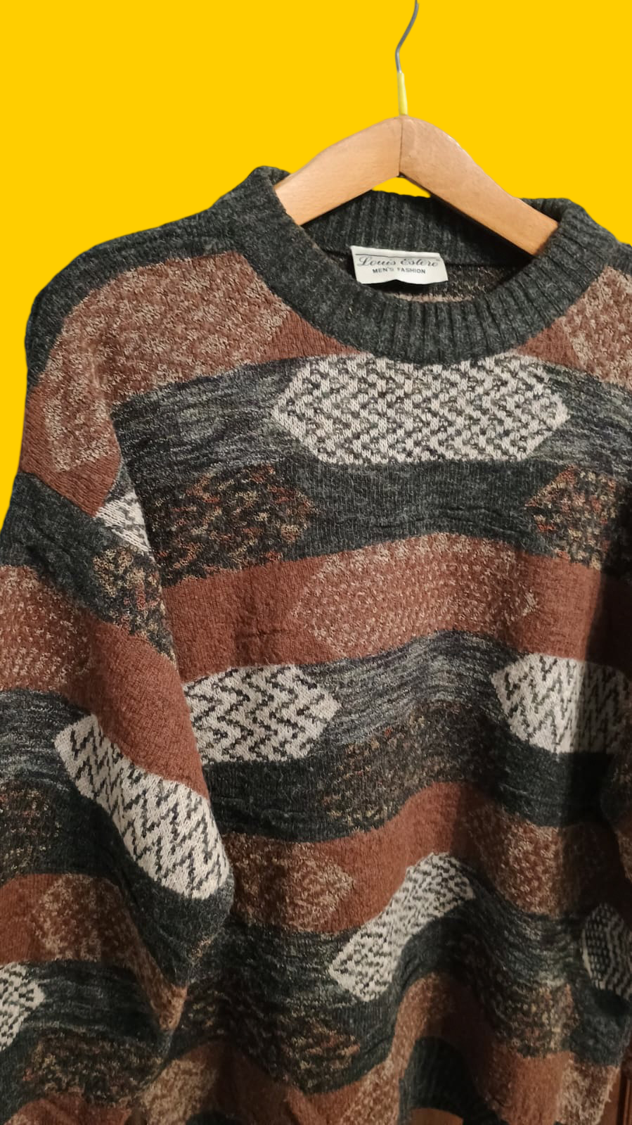 Maglione Vintage Multicolor A Fantasia Anni 90 Unisex Size XXL