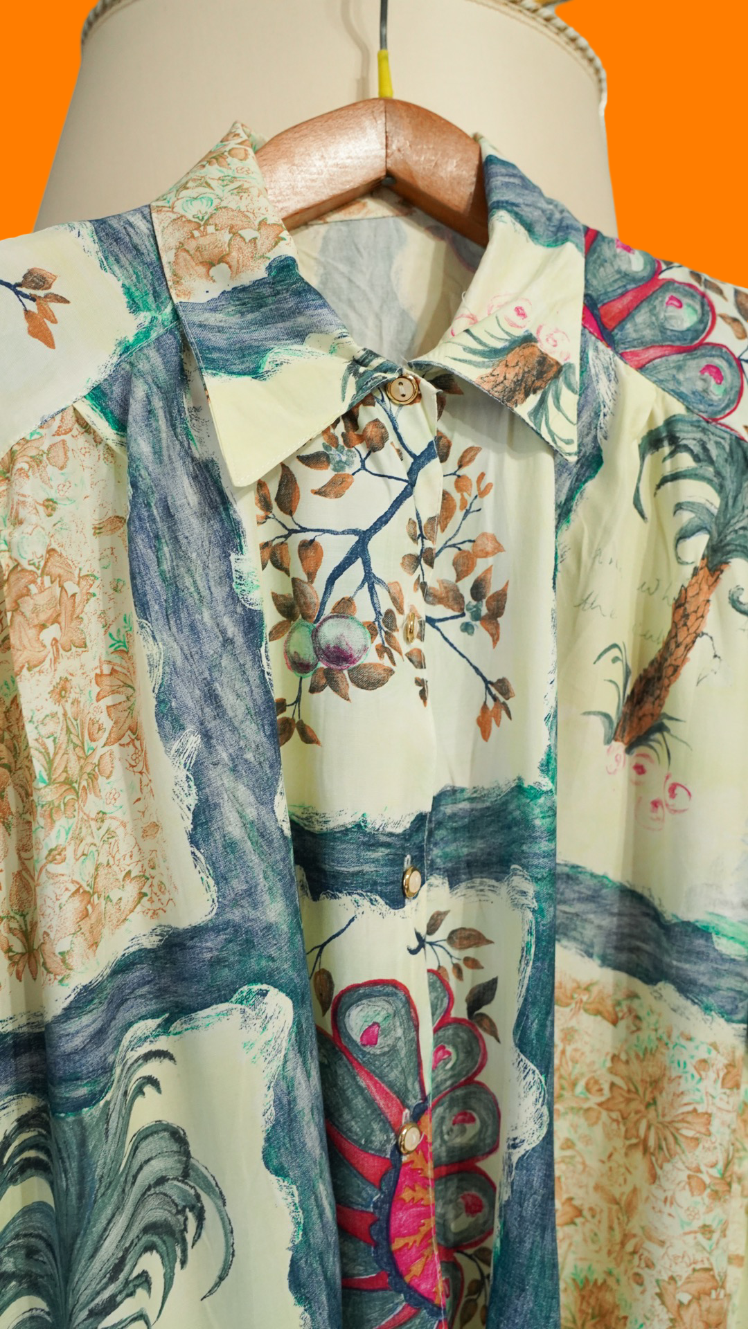 Vintage Multicolor Fantasy Shirt Woman Size XL