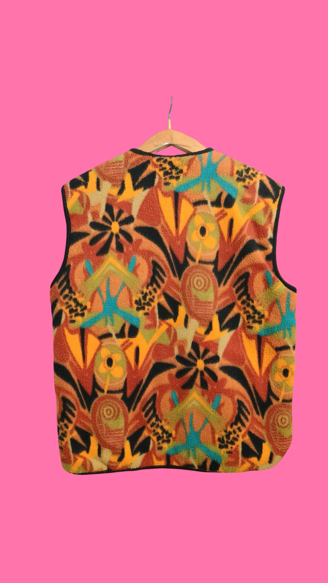Vintage Multicolor Fantasy 90's Pile Gilet Unisex Size S