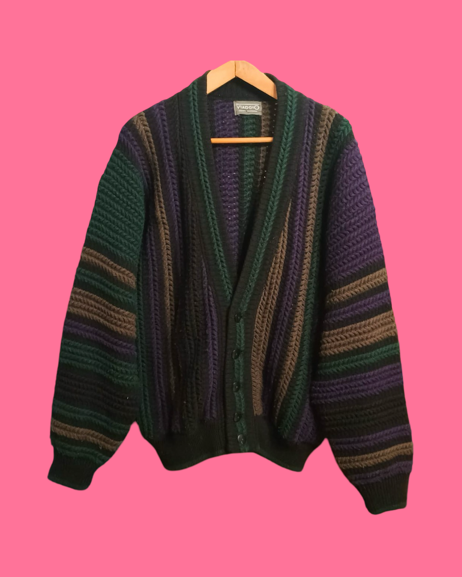 Vintage Multicolor Fantasy 90's Cardigan Unisex Size L
