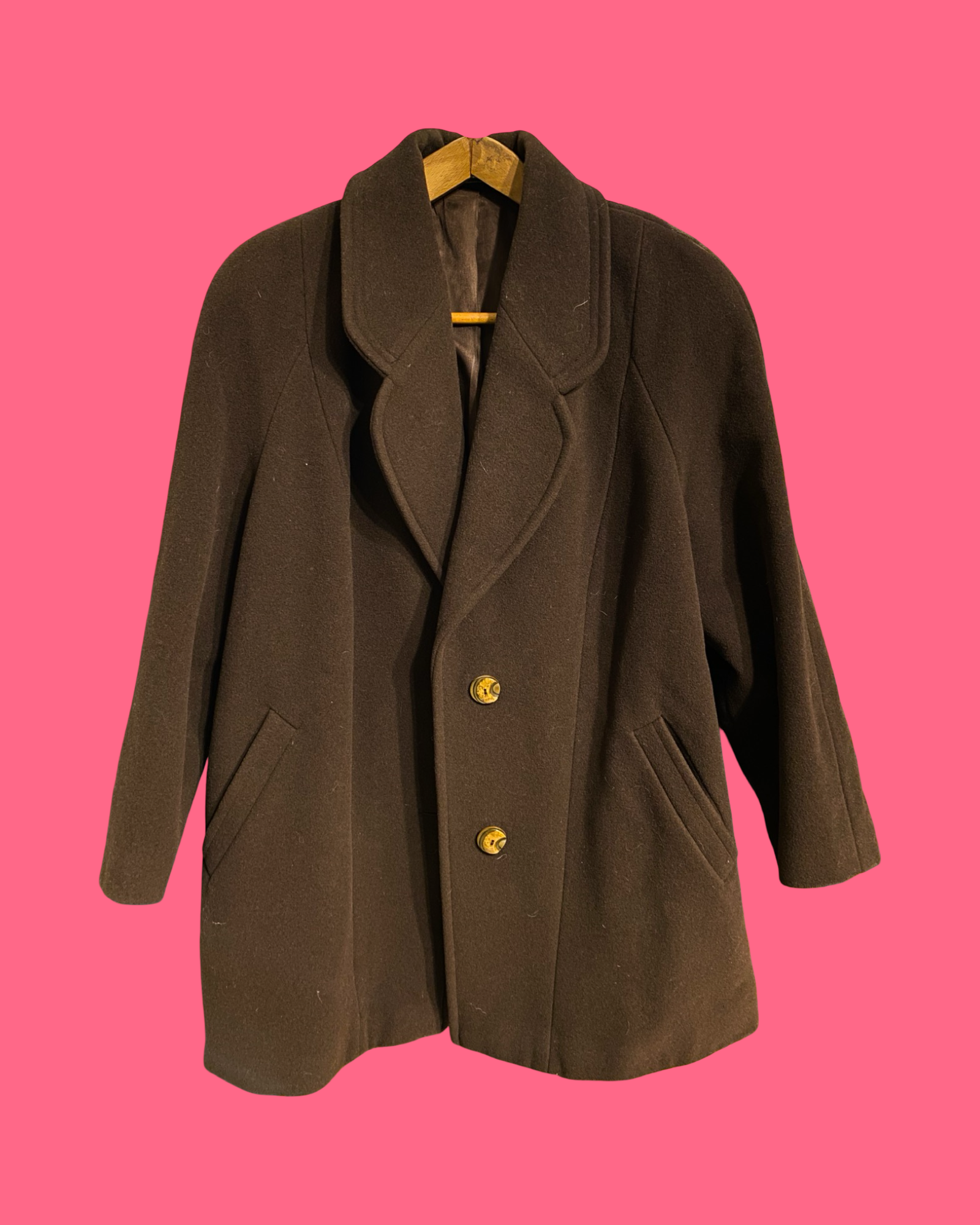 Vintage Brown 90's Wool Jacket Woman Size M