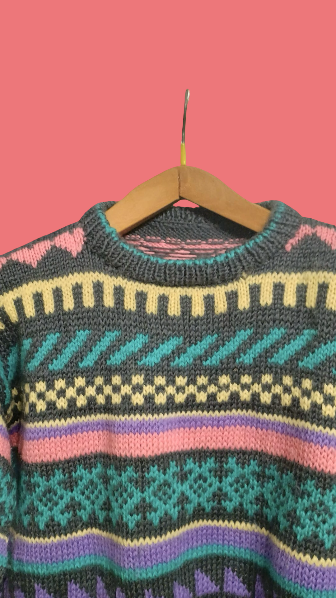 Vintage Multicolor Fantasy 90's Sweater Woman Size S
