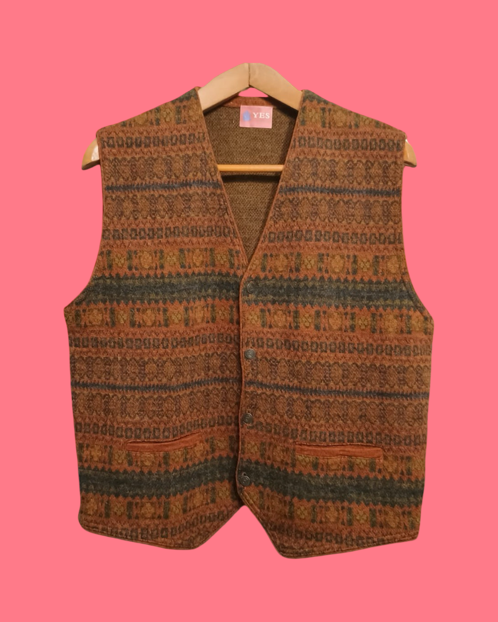 Vintage Multicolor Fantasy 90's Gilet Unisex Size M