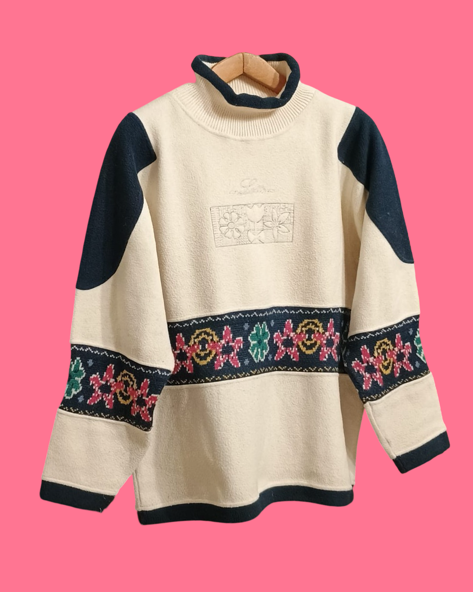 Vintage Multicolor Fantasy 90's Sweatshirt Woman Size L