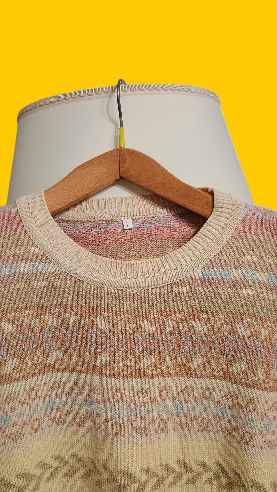 Maglione Vintage Multicolor A Fantasia Anni 90 Unisex Size L