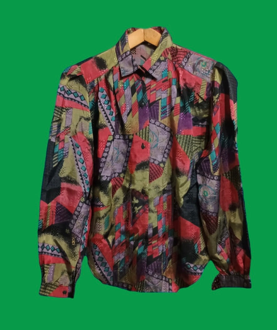 Vintage Multicolor Fantasy 90's Shirt Woman Size M