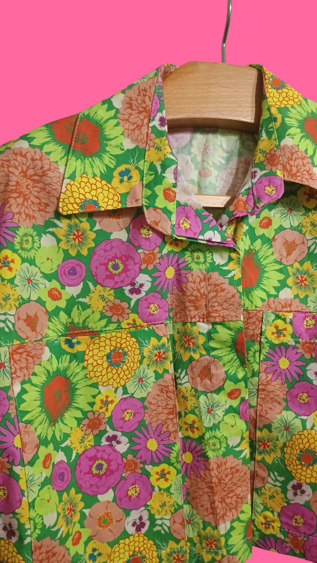 Vintage Multicolor Fantasy 90's Cropped Shirt Woman Size M