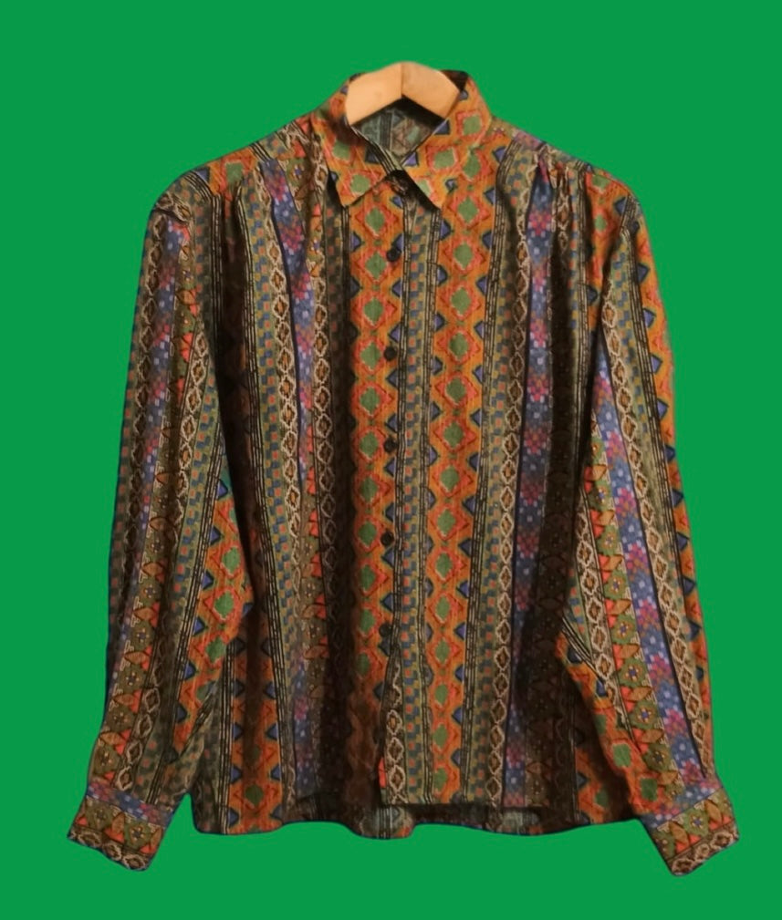 Vintage Multicolor Fantasy 90's Shirt Woman Size M