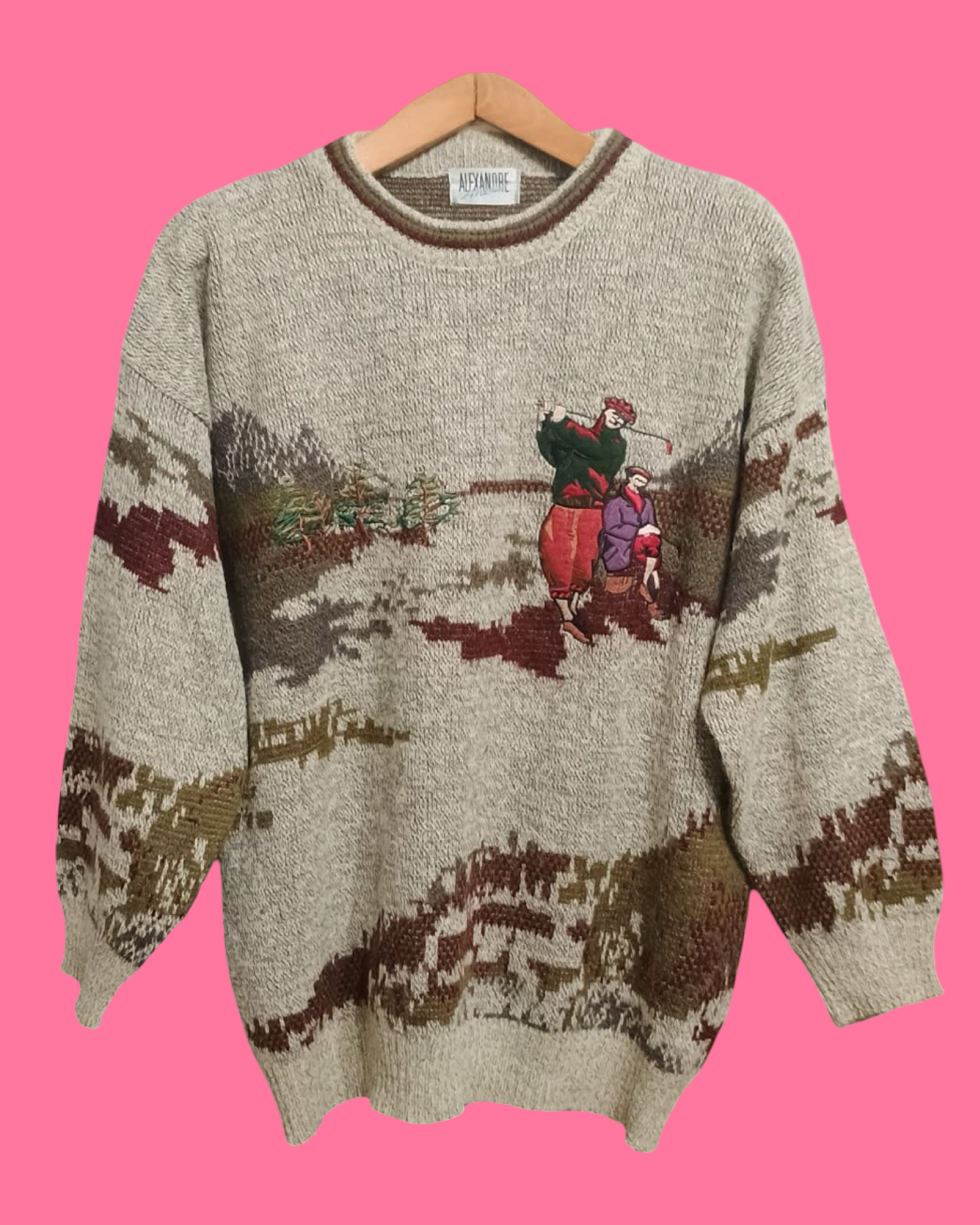 Vintage Multicolor Fantasy 90's Sweater Unisex Size L