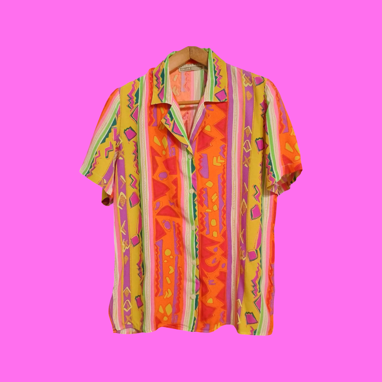 Vintage Multicolor Fantasy 90's Shirt Woman Size M
