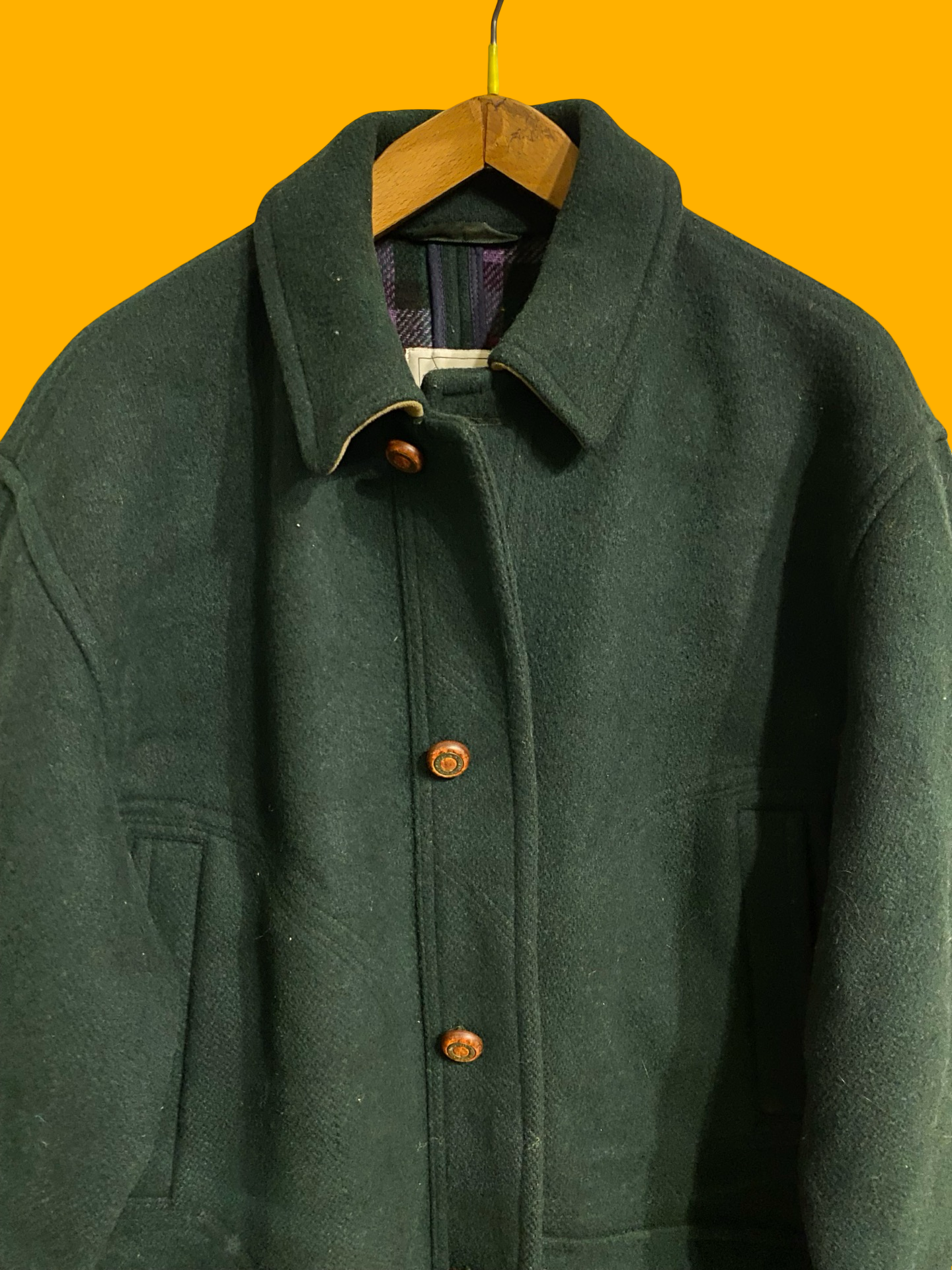 Vintage Green 90's Wool Jacket Unisex Size XL