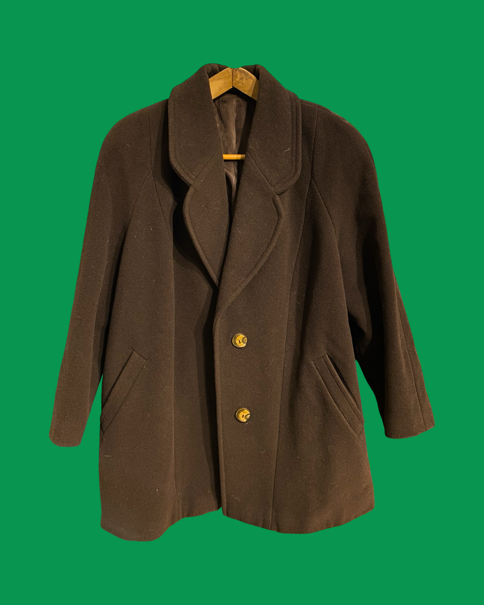 Vintage Brown 90's Wool Jacket Woman Size M