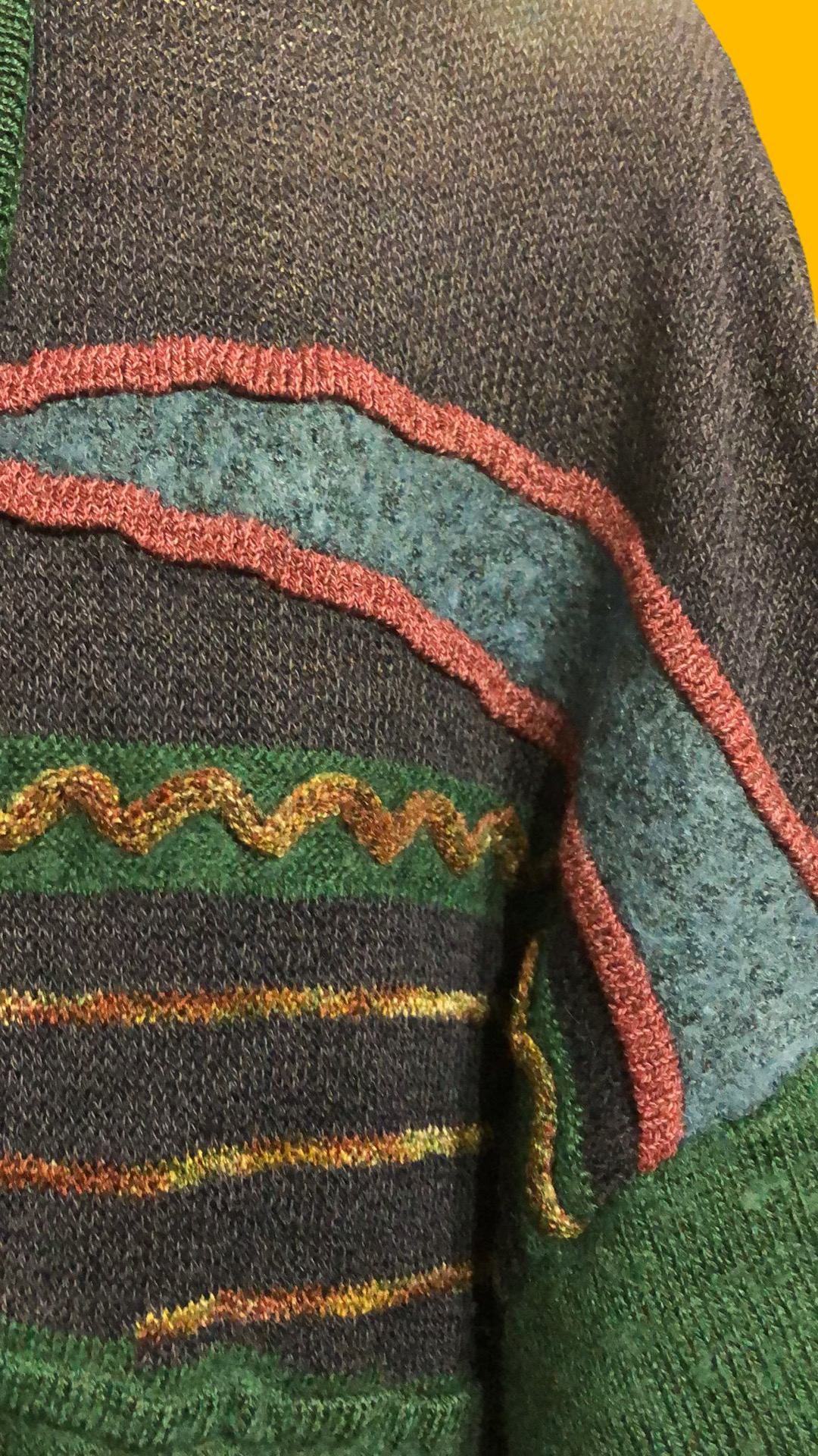 Maglione Vintage Multicolor A Fantasia Anni 90 Unisex Size L