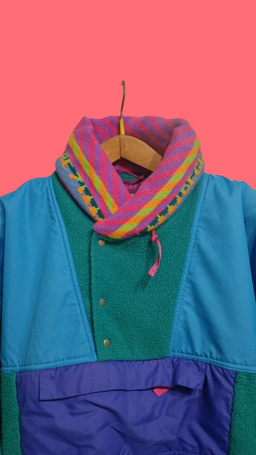 Vintage Multicolor Fantasy 90's Sweatshirt-Coat Unisex Size XL