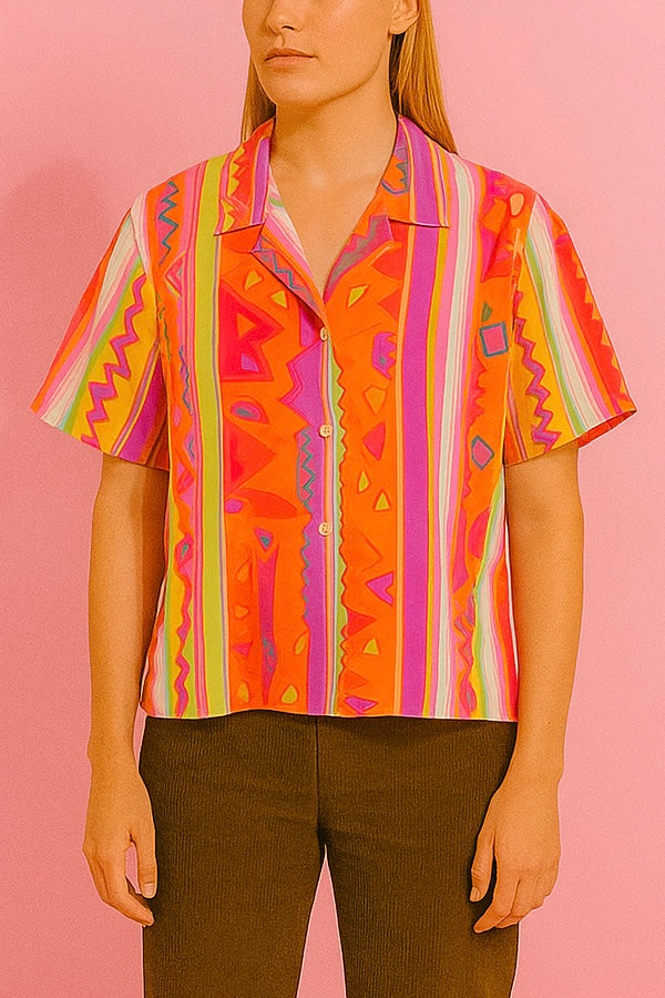 Vintage Multicolor Fantasy 90's Shirt Woman Size M