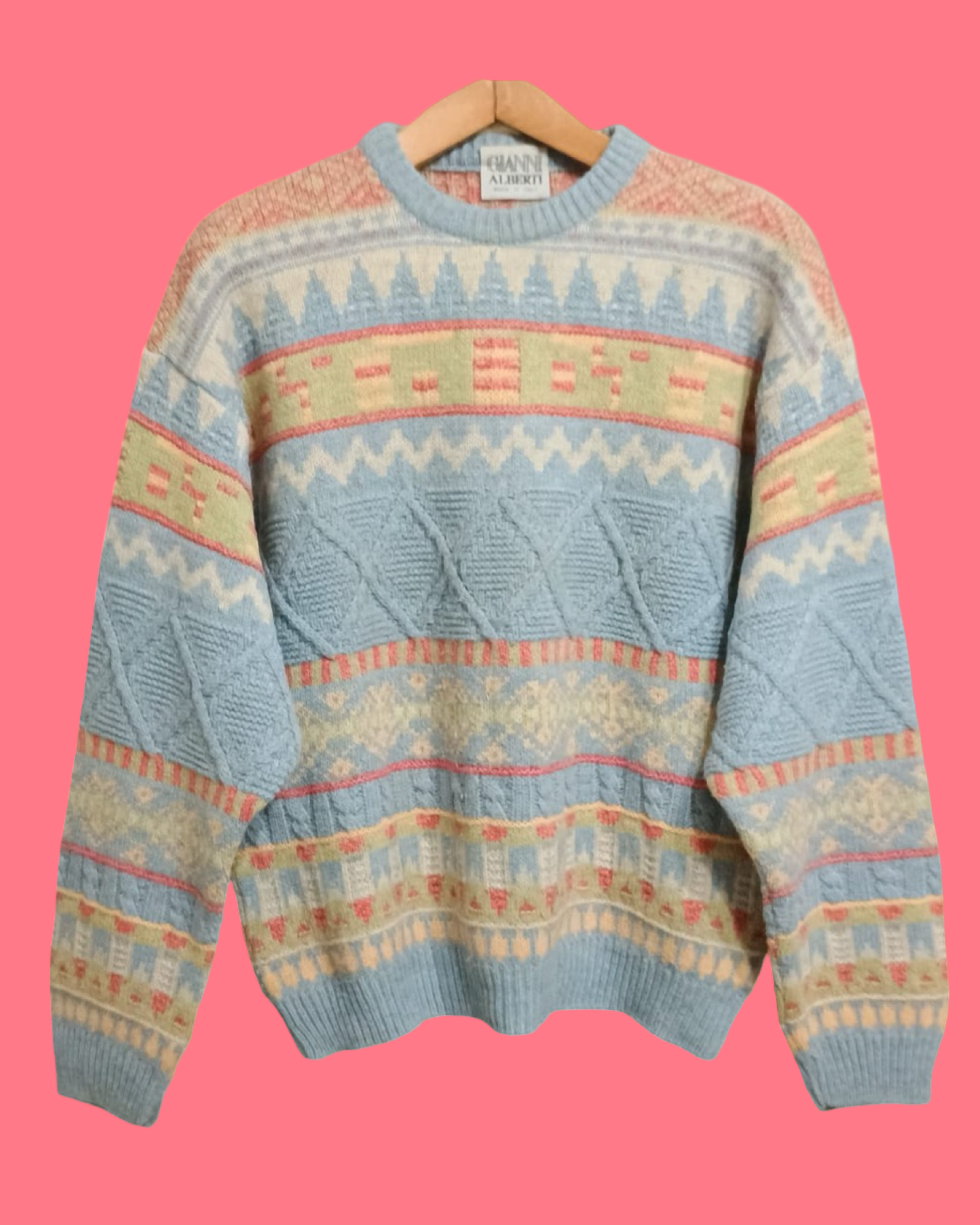 Vintage Multicolor Fantasy 90's Sweater Unisex Size M