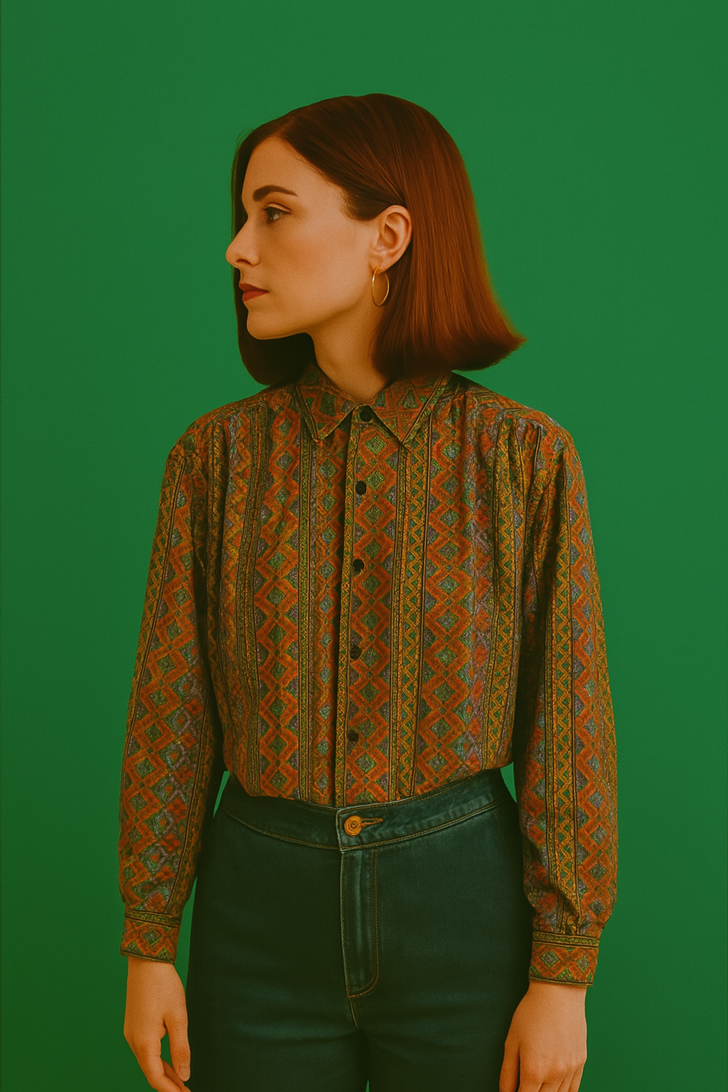 Vintage Multicolor Fantasy 90's Shirt Woman Size M