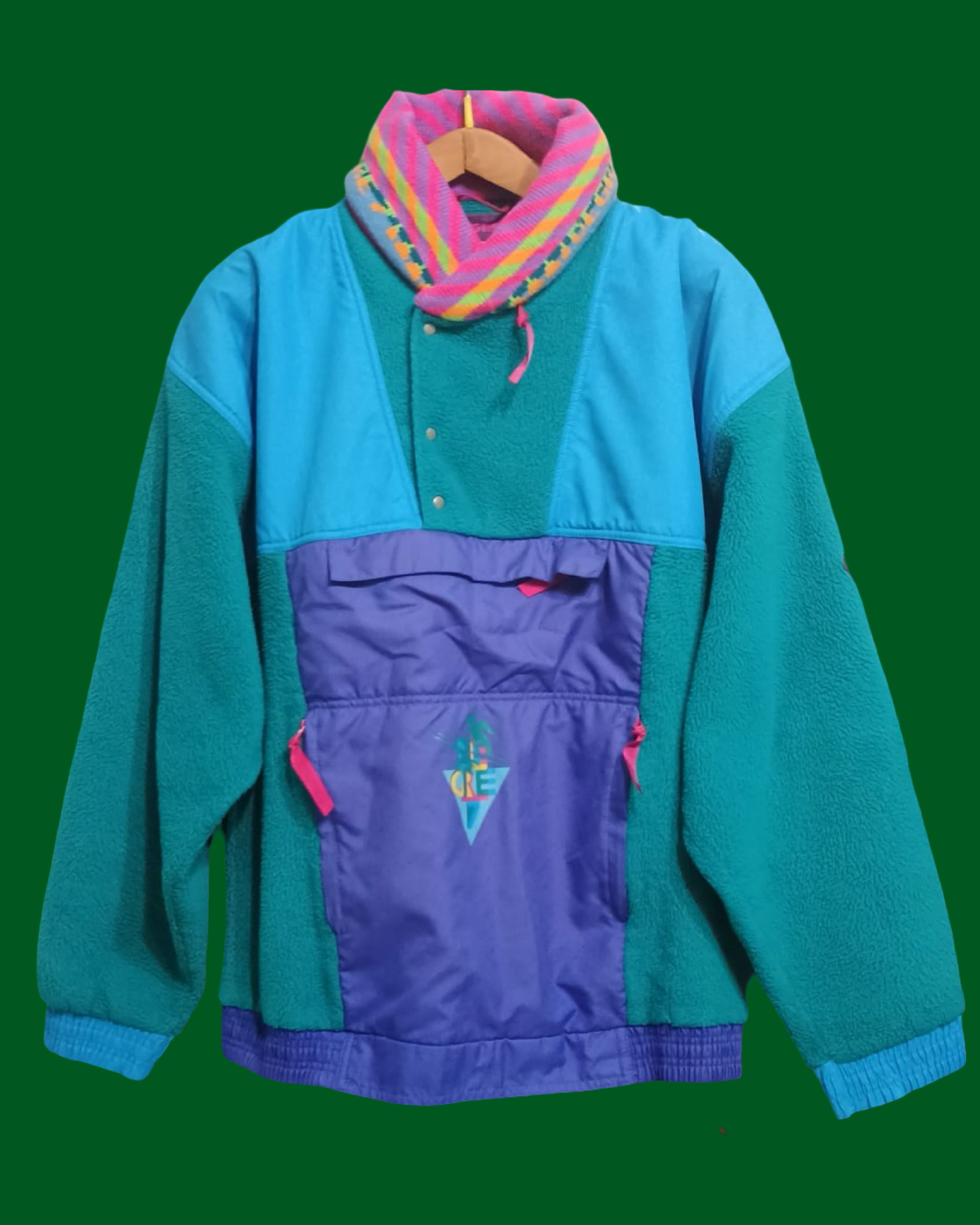 Vintage Multicolor Fantasy 90's Sweatshirt-Coat Unisex Size XL