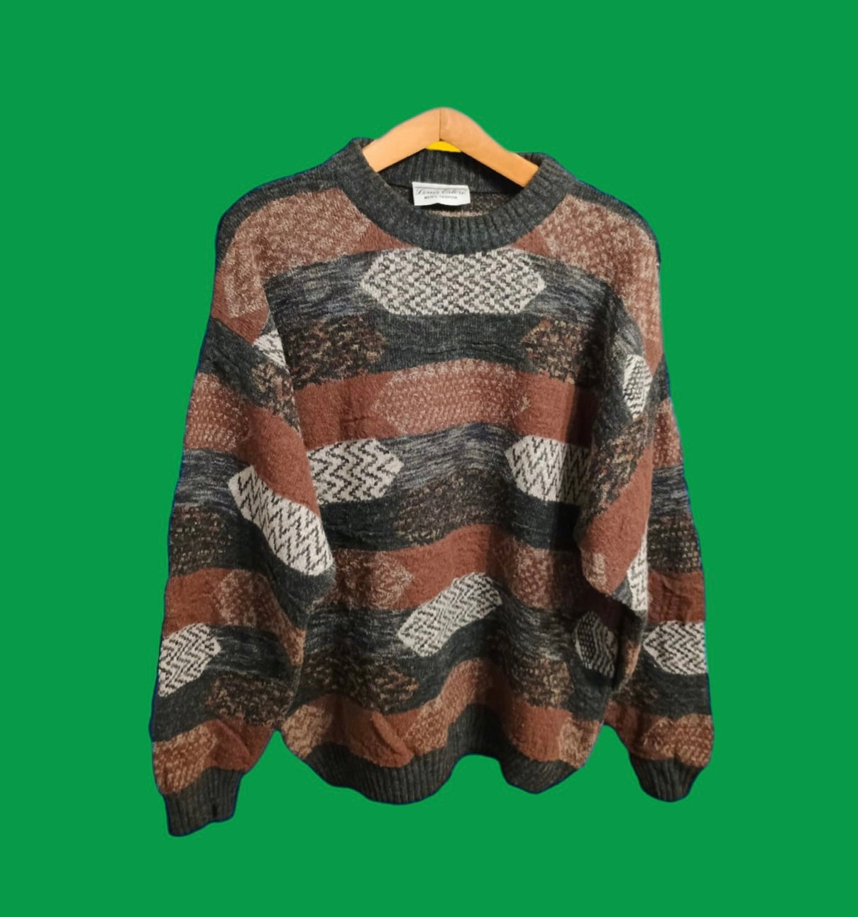 Maglione Vintage Multicolor A Fantasia Anni 90 Unisex Size XXL