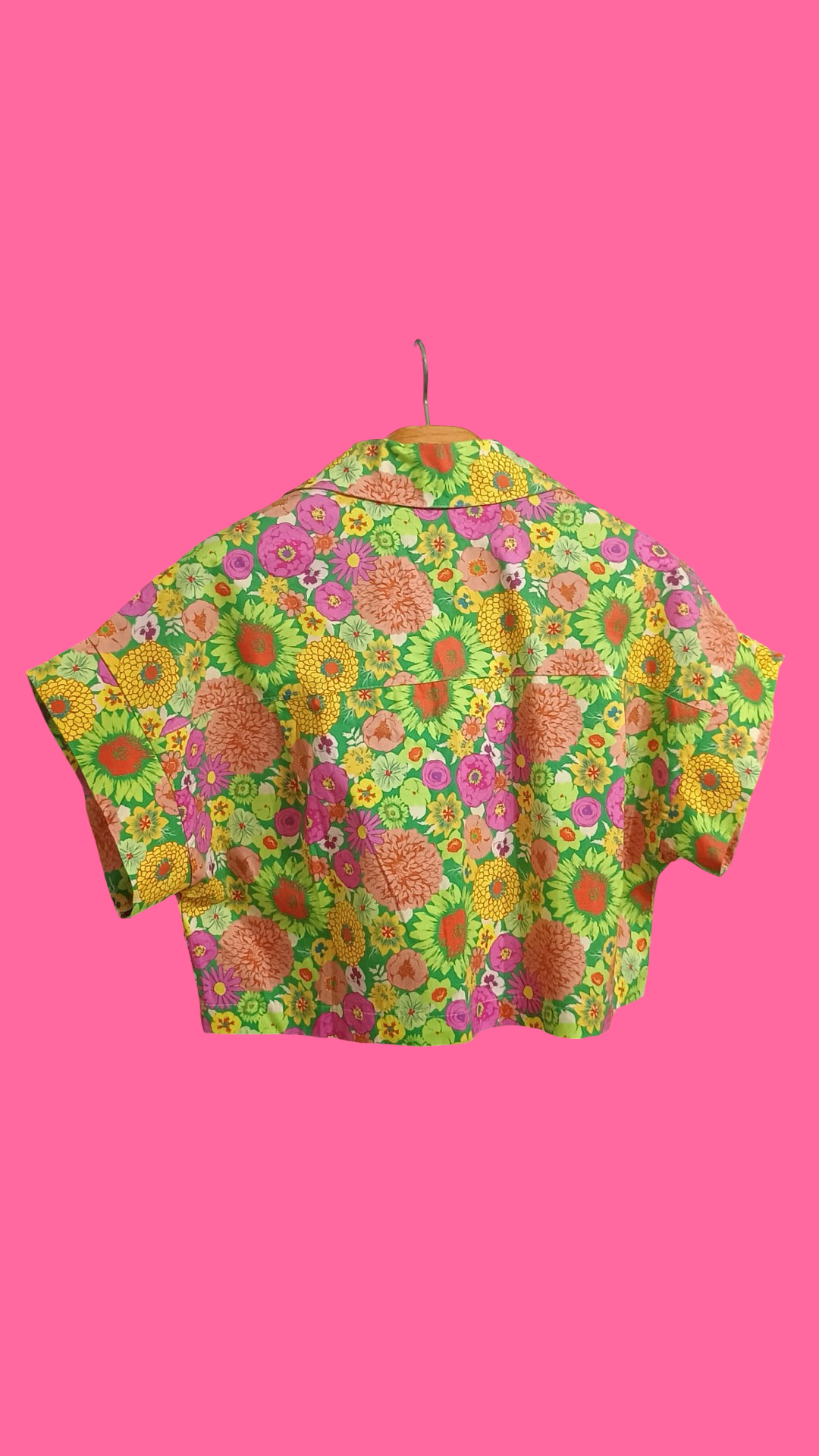 Vintage Multicolor Fantasy 90's Cropped Shirt Woman Size M