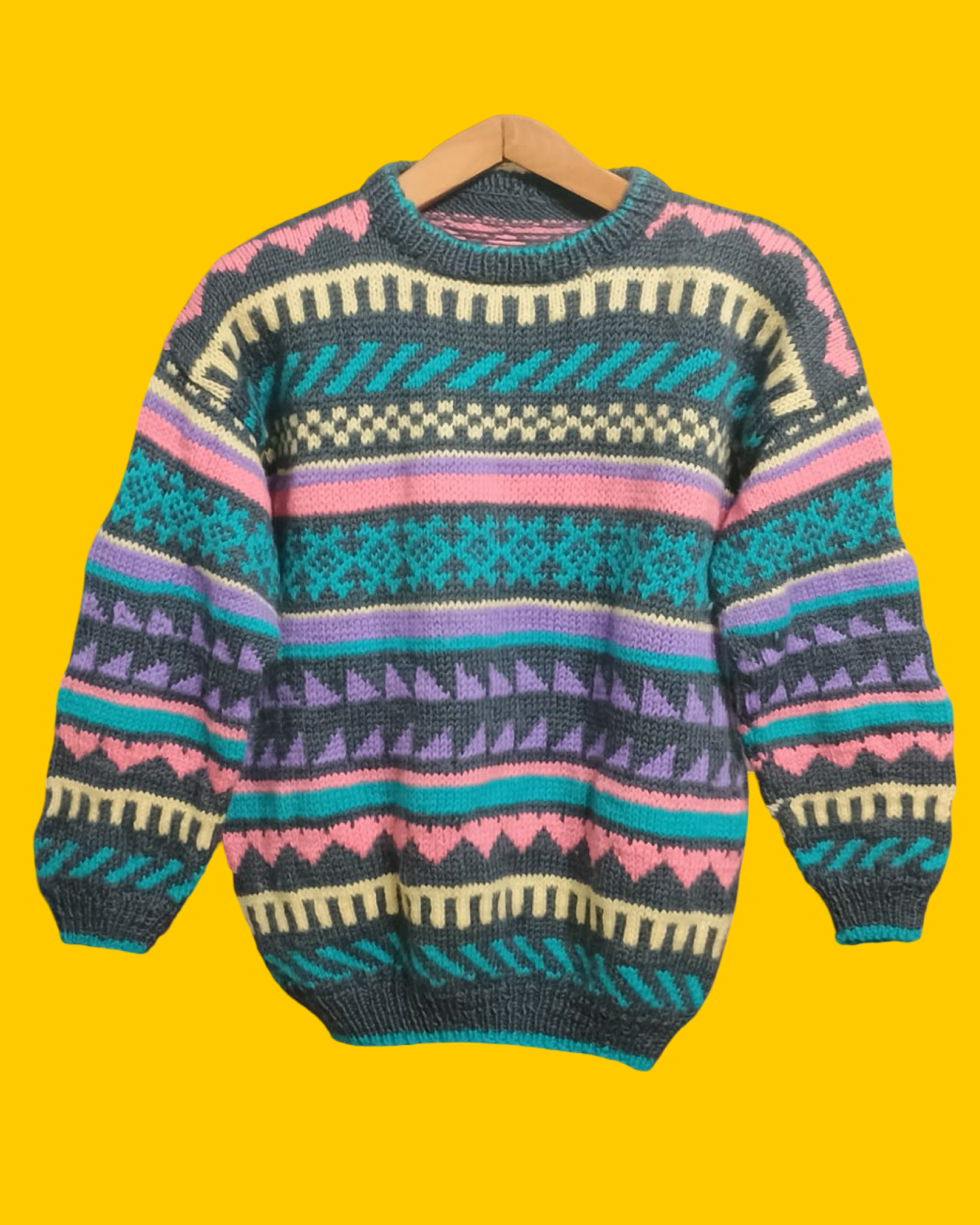 Vintage Multicolor Fantasy 90's Sweater Woman Size S